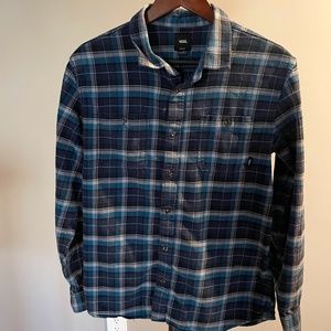 VANS Men's Tailored Fit Flannel - Blue/Black/White - M